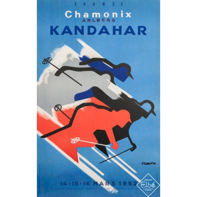 Vintage travel poster by Cromieres  from 1952 - Chamonix...