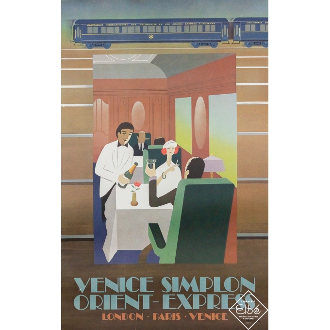 Original vintage travel poster Venice Simplon Orient Express - Fix Masseau - 38.98 by 24.41 inches Original vintage travel poster Venice Simplon Orient Express - Fix Masseau - 38.98 by 24.41 inches
