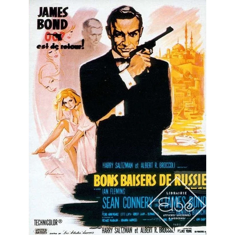 original french vintage poster - James Bond 007  BONS BAISERS DE RUSSIE - 120 x 160 cm
