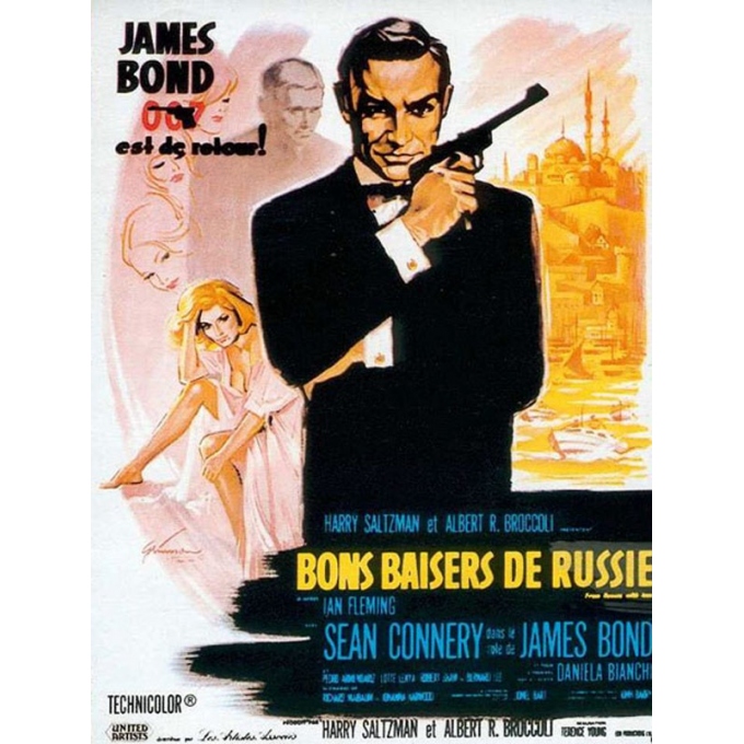 original french vintage poster - James Bond 007  BONS BAISERS DE RUSSIE - 120 x 160 cm