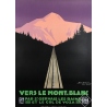 Affiche ancienne originale de voyage - Vers le Mont Blanc - crépuscule - Triptyque - PLM - Géo Dorival - 104 par 75 cm Affiche ancienne originale de voyage - Vers le Mont Blanc - crépuscule - Triptyque - PLM - Géo Dorival - 104 par 75 cm
