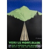 Affiche ancienne originale de voyage - Vers le Mont Blanc - crépuscule - nuit - PLM - Géo Dorival - 104 par 75 cm Affiche ancienne originale de voyage - Vers le Mont Blanc - crépuscule - nuit - PLM - Géo Dorival - 104 par 75 cm