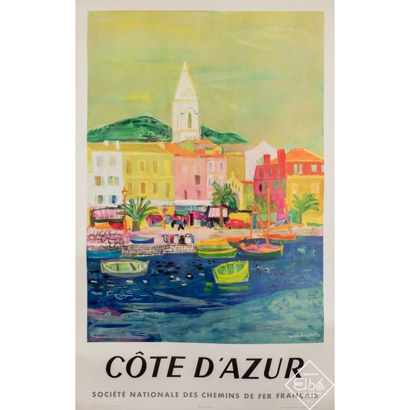 Original vintage travel poster Côte d’Azur - France - railways - SNCF - Roger Bezombes - 39.17 by 24.8 inches Original vintage travel poster Côte d’Azur - France - railways - SNCF - Roger Bezombes - 39.17 by 24.8 inches