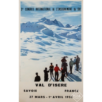 Original vintage travel poster Val d’Isère Savoie - M. Carabin - 38.58 by 24.41 inches