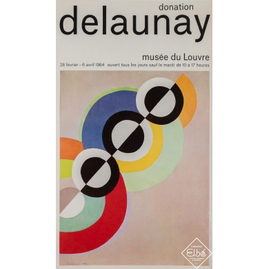 Affiche ancienne originale d'exposition d'après Sonia Delaunay - Delaunay - Sonia Delaunay - 65 par 38 cm