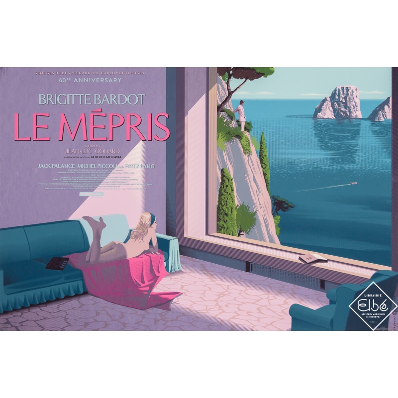 Sérigraphie originale - Le Mépris variante - Laurent Durieux - 61 par 90 cm