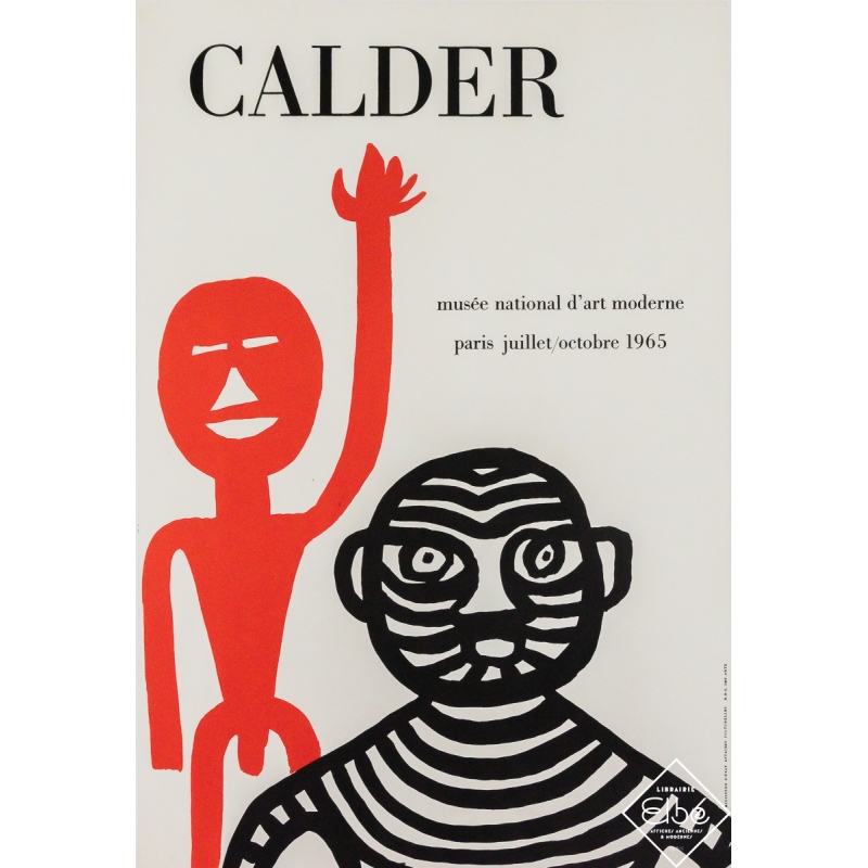 Affiche ancienne originale d'exposition d'après Calder - Calder Musée national d’art moderne - Calder - 60.5 par 41 cm