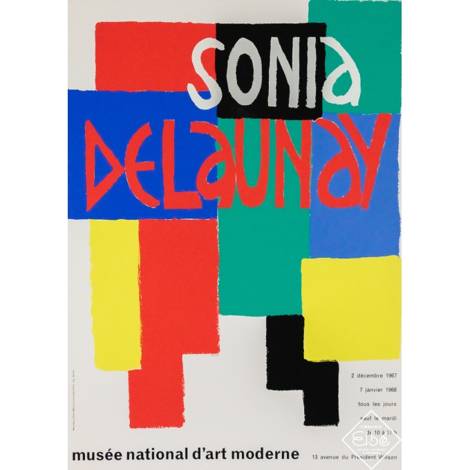 Affiche ancienne originale d'exposition d'après Sonia Delaunay - Musée d’art moderne - Sonia Delaunay - 56 par 40 cm