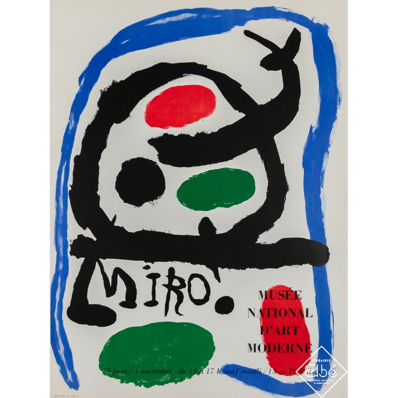 Affiche ancienne originale d'exposition d'après Miro - Miro Musée national d’art moderne  - Miro - Circa 1960 - 60.5 par 45 cm