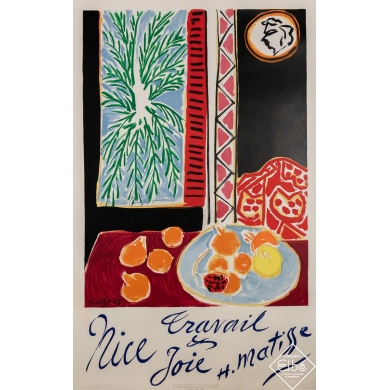 Original vintage travel poster Nice Travail et joie - Henri Matisse - 38.98 by 24.41 inches