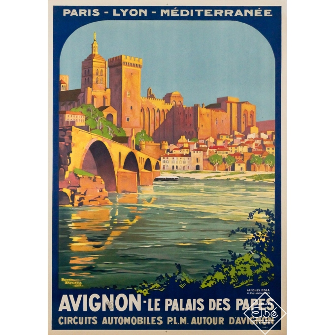 Affiche ancienne originale de voyage - Avignon - Le palais des papes - Roger Broders - 108 par 76.5 cm Affiche ancienne originale de voyage - Avignon - Le palais des papes - Roger Broders - 108 par 76.5 cm