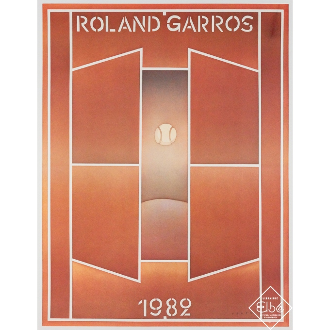 Affiche ancienne originale - Roland Garros 1982 - Folon - 75 par 57 cm Affiche ancienne originale - Roland Garros 1982 - Folon - 75 par 57 cm