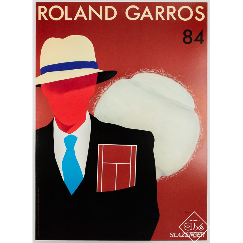 Original vintage poster Roland Garros 1984 - Razzia - 33.86 by 24.41 inches