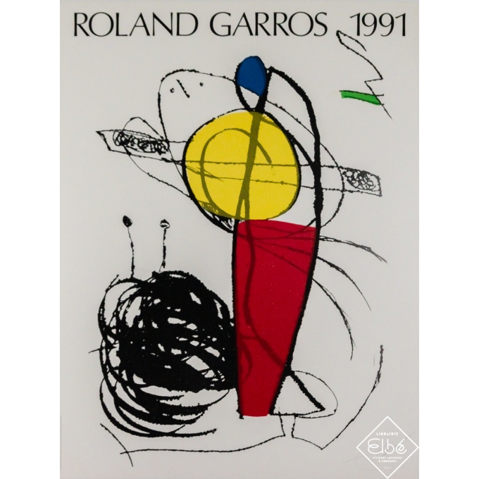 Affiche ancienne originale - Roland Garros 1991 - Miro Joan - 75 par 57 cm Affiche ancienne originale - Roland Garros 1991 - Miro Joan - 75 par 57 cm