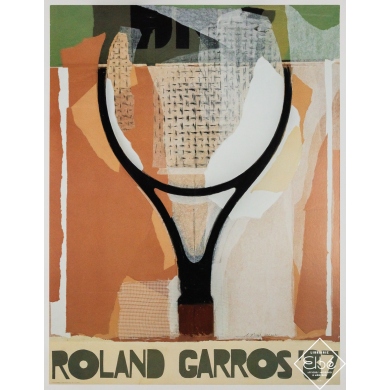 Original vintage advertising poster Roland Garros 1987 - Titus Carmel - 29.53 by 22.44 inches