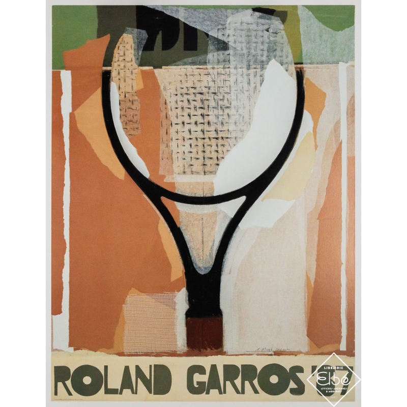 Original vintage advertising poster Roland Garros 1987 - Titus Carmel - 29.53 by 22.44 inches