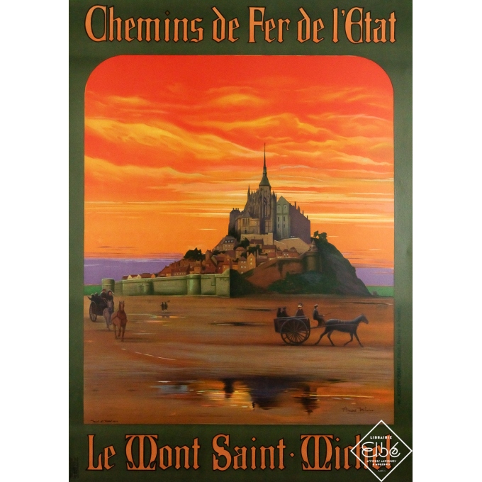 Affiche ancienne originale de voyage - Le Mont Saint Michel - André Milaire - 105.5 par 75.5 cm Affiche ancienne originale de voyage - Le Mont Saint Michel - André Milaire - 105.5 par 75.5 cm