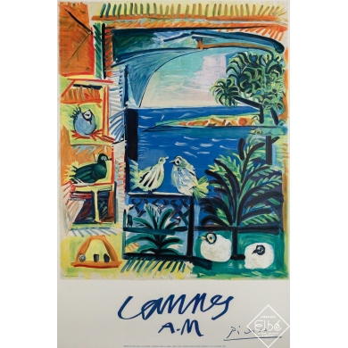 Original vintage travel poster Cannes - Picasso - 38.98 by 25.98 inches