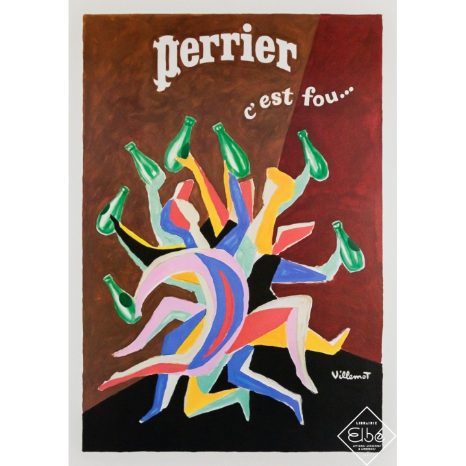 Original vintage advertising poster Perrier c’est fou… - Bernard Villemot - 25.2 by 19.49 inches Original vintage advertising poster Perrier c’est fou… - Bernard Villemot - 25.2 by 19.49 inches