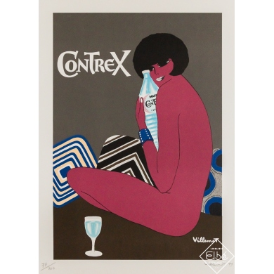Original vintage advertising poster Contrex - Bernard Villemot - 25.39 by 19.29 inches