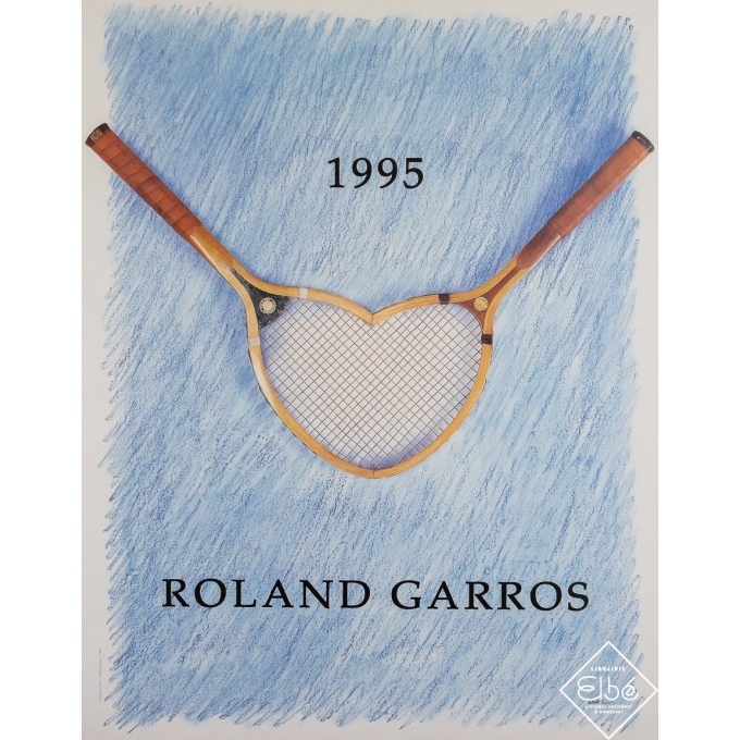 Affiche ancienne originale - Roland Garros 1995 - Donald Lipski - 75.5 par 58.5 cm Affiche ancienne originale - Roland Garros 1995 - Donald Lipski - 75.5 par 58.5 cm