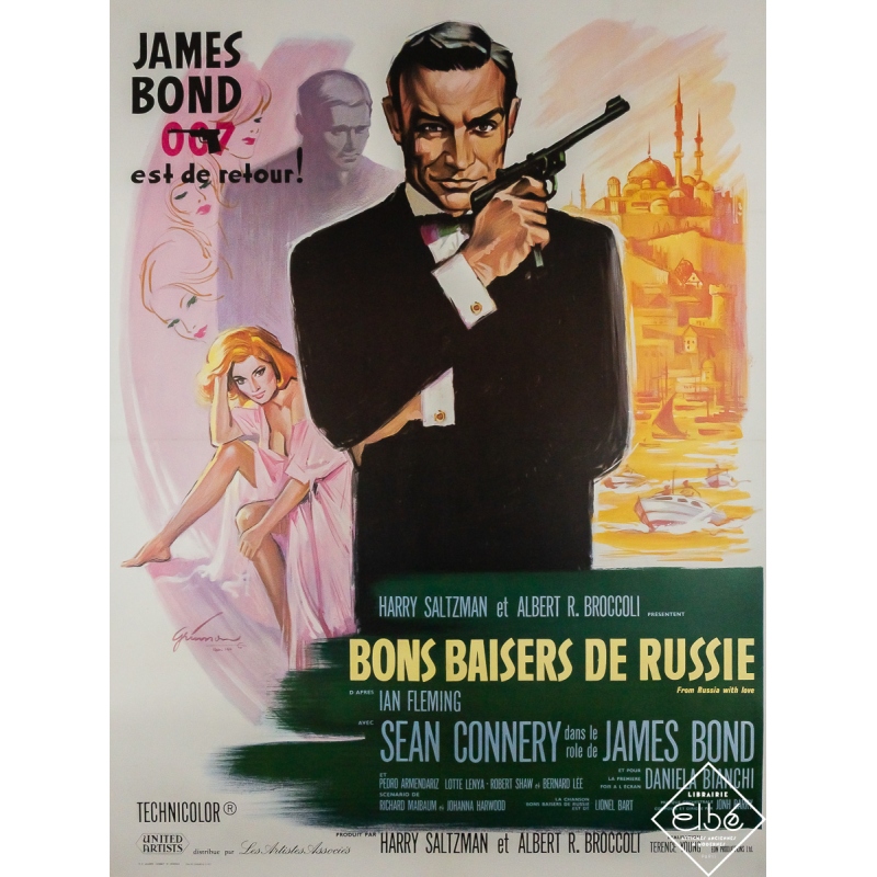 Original vintage movie poster Bons baisers de Russie - Grinson - 62.99 by 47.24 inches