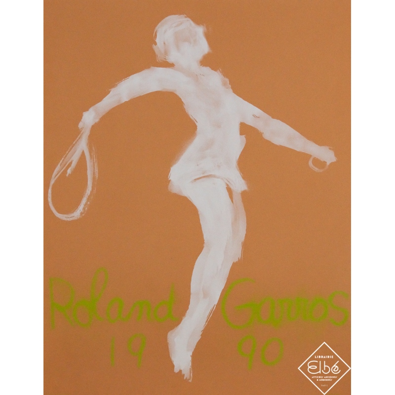 Original vintage poster Roland Garros 1990 - Garache - 29.33 by 22.83 inches