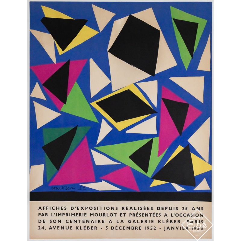 Vintage poster after Henri Matisse Matisse - affiches d’expositions - Galerie Kléber - Henri Matisse - 25.59 by 19.69 inches
