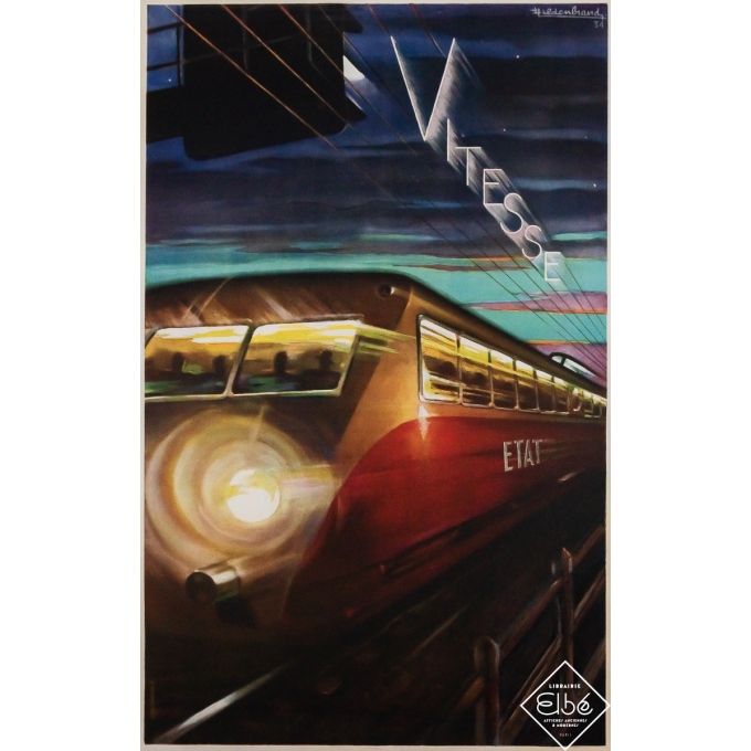 Original vintage travel poster Vitesse État - Hildenbrand - 39.57 by 24.61 inches