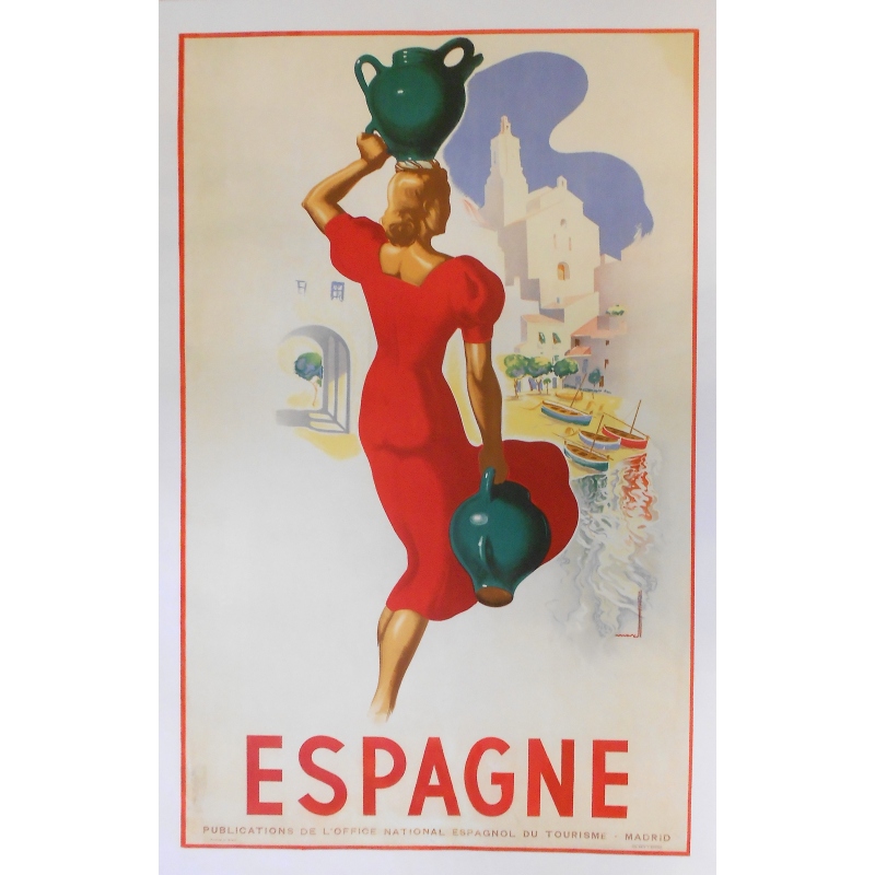 Affiche originale de tourisme - Espagne - Circa 1950