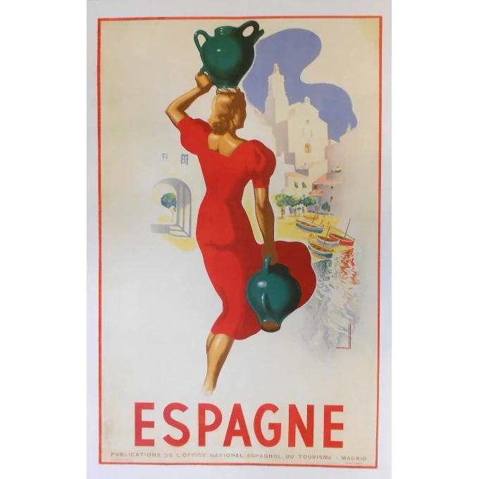 Affiche originale de tourisme - Espagne - Circa 1950