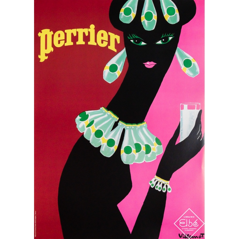 Affiche ancienne originale de publicité - Perrier - Villemot  - Circa 1978 - 60 par 43 cm