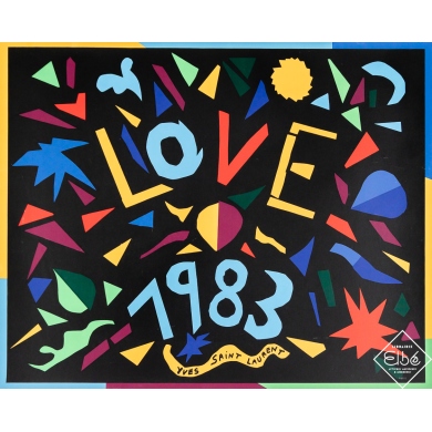 Original vintage advertising poster Love 1983 - Yves Saint Laurent - 17.52 by 21.46 inches