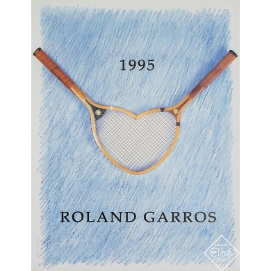 Affiche ancienne originale - Roland Garros 1995 - Donald Lipski - 75.5 par 59 cm