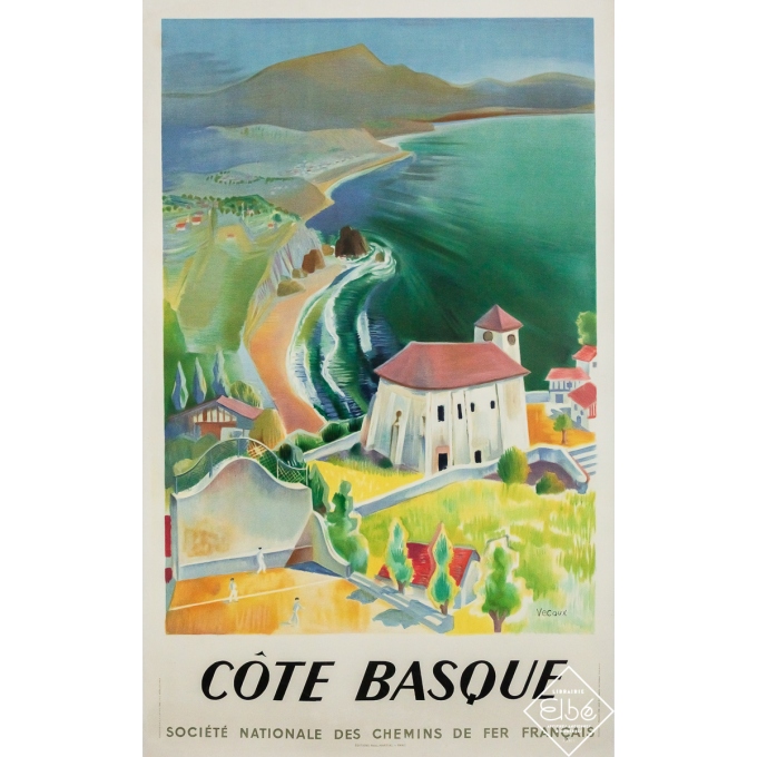 Original vintage travel poster Côte basque SNCF - Vecoux - 39.37 by 24.21 inches