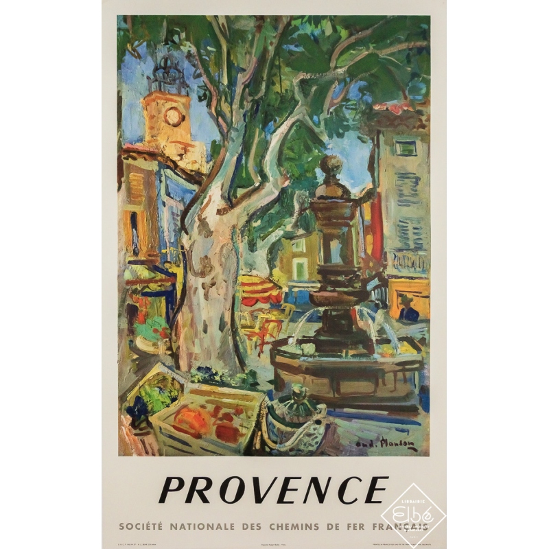 Affiche ancienne originale de voyage - Provence SNCF - Planson - 100 par 63 cm