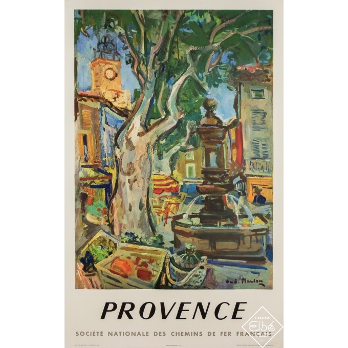 Original vintage travel poster Provence SNCF - Planson - 39.37 by 24.8 inches Original vintage travel poster Provence SNCF - Planson - 39.37 by 24.8 inches