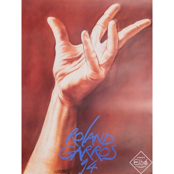 Original vintage poster Roland Garros 1994 - Ernest Pignon-Ernest - 29.53 by 22.24 inches