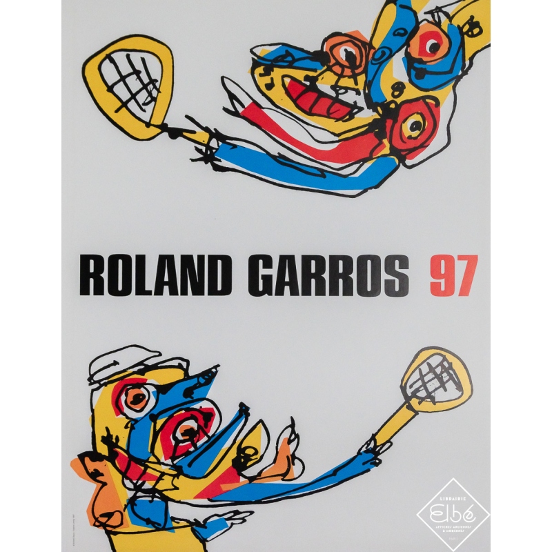 Original vintage poster Roland Garros - Antonio Saura - 29.33 by 22.44 inches