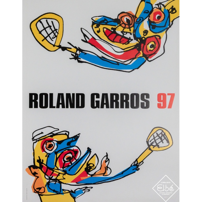 Original vintage poster Roland Garros - Antonio Saura - 29.33 by 22.44 inches