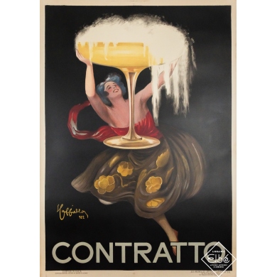 Original vintage advertising poster Contratto - Leonetto Cappiello - 55.12 by 39.17 inches