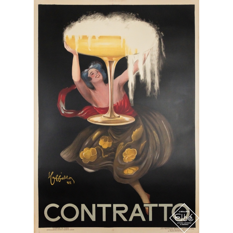 Affiche ancienne originale de publicité - Contratto - Leonetto Cappiello - 140 par 99.5 cm