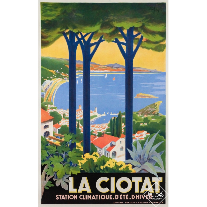 Original vintage travel poster La Ciotat - Circa 1930 - 41.14 by 25.98 inches