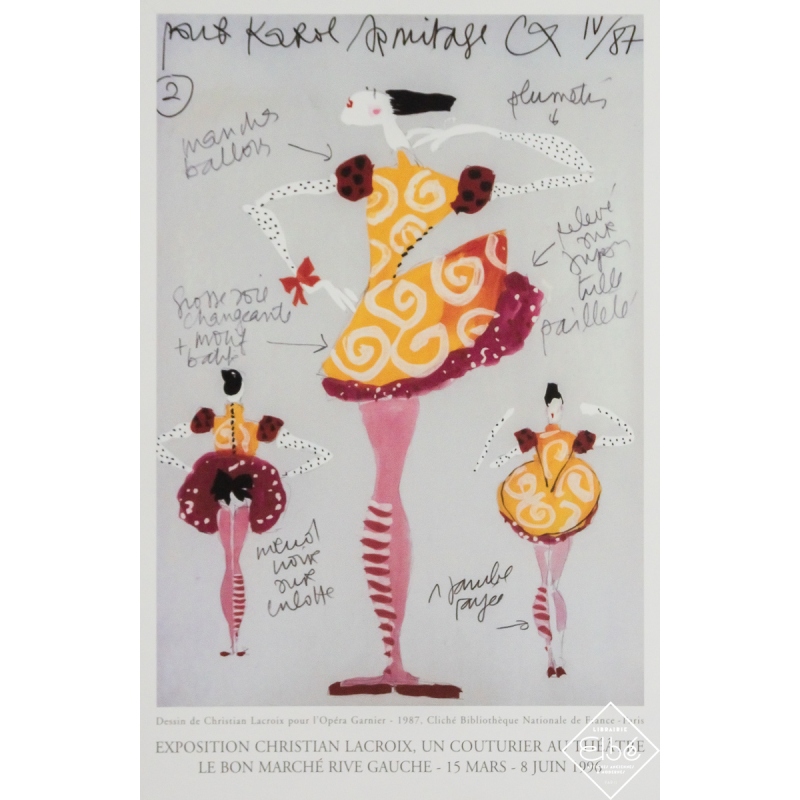 Vintage exhibition poster after Christian Lacroix Exposition Christian Lacroix - Christian Lacroix - 23.62 by 15.75 inches