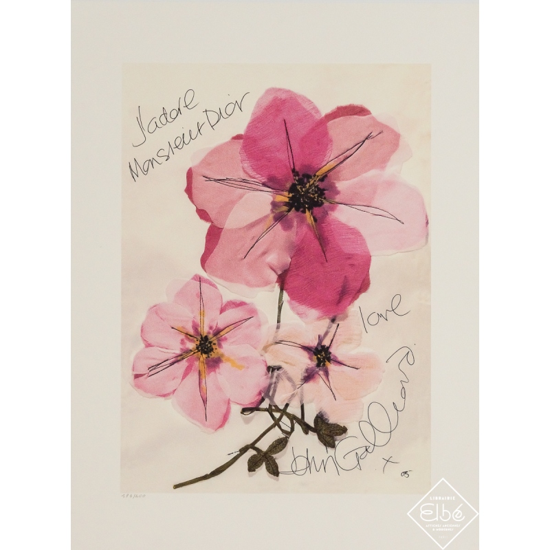 Original vintage advertising poster J’adore Monsieur Dior - John Galliano - 21.26 by 15.75 inches