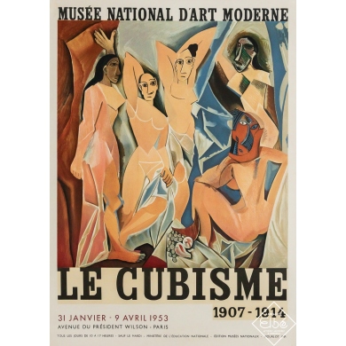 Affiche ancienne originale - Le Cubisme 1907-1914 - Picasso - 71 par 51 cm