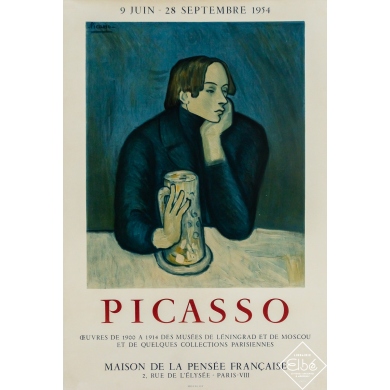 Original vintage poster Picasso - Maison de la pensée française  - Picasso - 30.71 by 18.9 inches