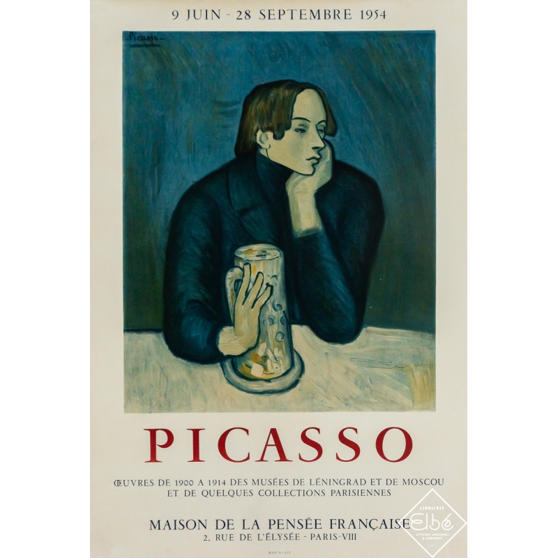 Affiche ancienne originale - Picasso - Maison de la pensée française  - Picasso - 78 par 48 cm