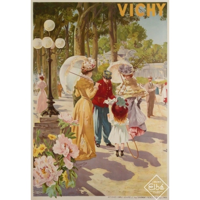 Affiche ancienne de voyage de Tanconville Circa 1898 -...