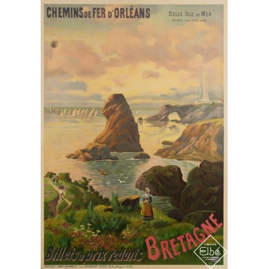 Vintage poster by Tanconville Circa 1895 - Belle Isle en...